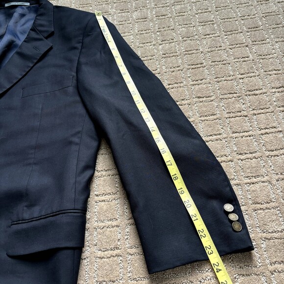 Hickey Freeman Wool Cashmere Blazer Men 43R Navy Copper Coin Button Sport Coat - Picture 10 of 15